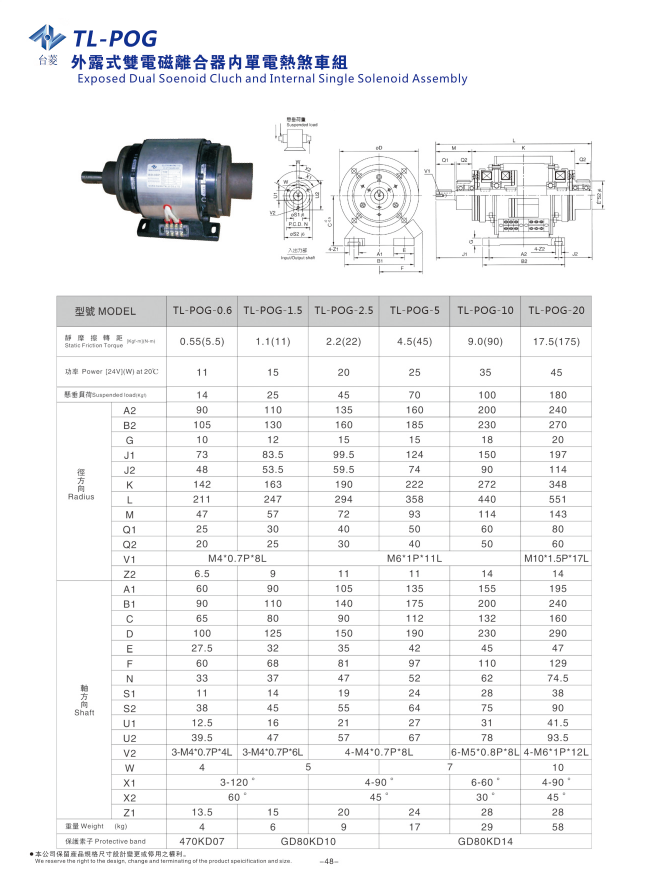 外露式双电磁离合器